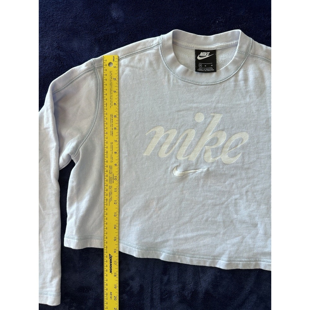 Nike Womens Cropped Crewneck Sweatshirt Long Sleeve  M Light Purple‎ Casual - Picture 5 of 11